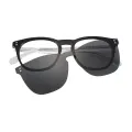 Ivan - Square Black Clip On Sunglasses for Men & Women